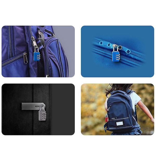 Set 7 kpl Code Padlock 3-numeroinen koodilukko (54*23*11mm)