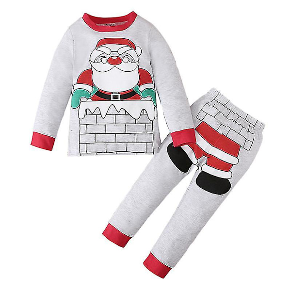 Venalisa Men And Children Europe And The United States Spring And Autumn Santa Claus Long-sleeved Shirt + Long Pants Two-piece Housewear Children's Cl 4 yards