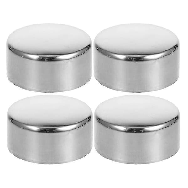Runde Håndløper Endestykker 50mm Rustfritt Stål Hjemmeskinne Deksel Sikker 4 Stk Silver