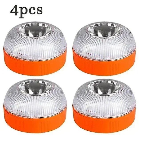 Nyeste Bærbare Nødlys V16 Homologeret Bil Nødblink Orange/Blå/Rød Magnetisk Induktions Stroboskoplys orange 4pcs
