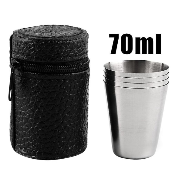 4/2pcs Set 30/70/180/320ml Outdoor Stainless Steel Cups Shots Set Mini Glasses For Set 2-70ml