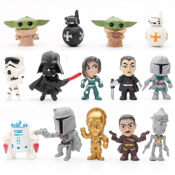 14st/ set Star Wars figurer Skrivbordsdekoration Darth Vader Master Yoda Toy Fans Barnpresent