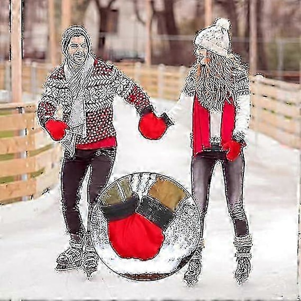 Hånd i hånd votter Par Elskere Hansker Vinter Varme Hansker Jul Valentinsdag Gaver For Par Votter Vinter Varme Hansker Red