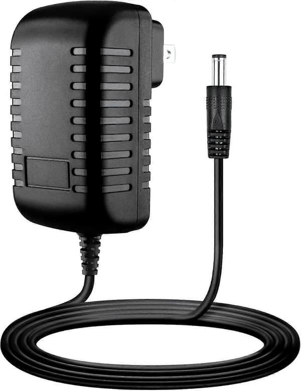AC-DC strømadapter kompatibel med GTD 2 x 100 Ch UHF håndholdt mikrofonsystem B-22H sort