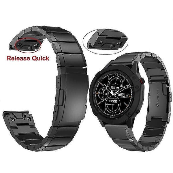 Metallklokkereim for Garmin Instinct 2 Black