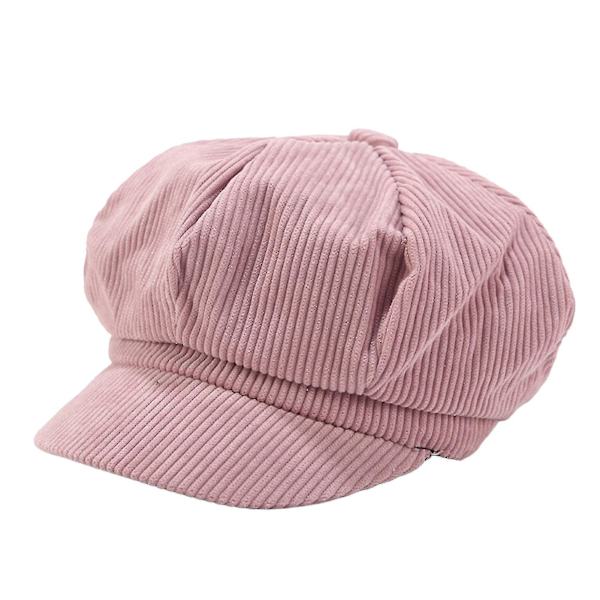 Visiiri Baretti Cap Retro Brittityyli huipulla 8 paneeli kylmää kestävä vakosametti Naisten kahdeksankulmainen sanomalehtipoika cabbie maalari hattu Dark Pink