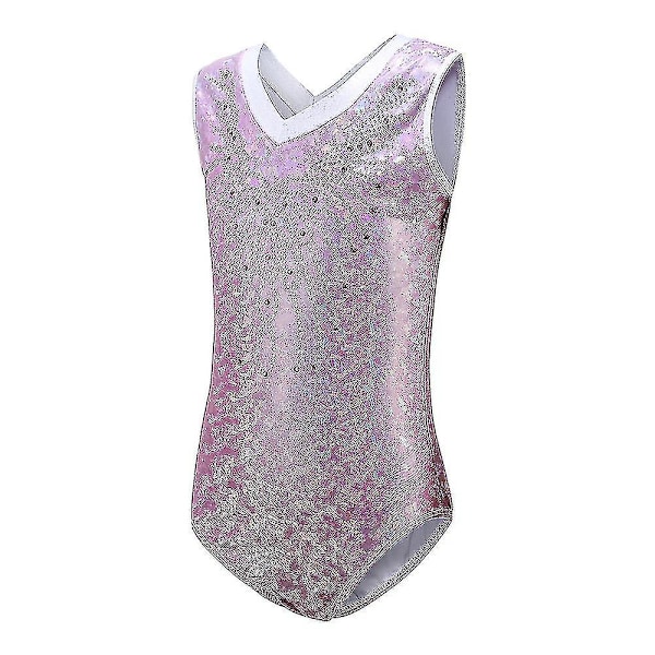Flickor Sleeveless Danskläder Gymnastik Trikå Ballet Trikåer Purple 13-14Y