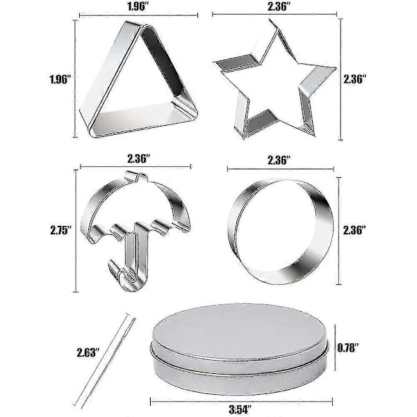 12 stk. Blæksprutte Cookie Cutter Spil Sæt, Med Tin Box & Nål