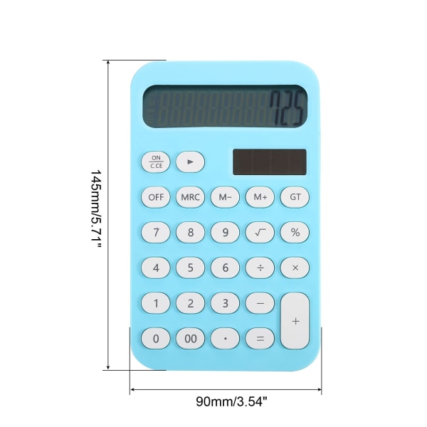 Desktop Lommeregner, 12-cifret stor LCD-skærm Standardfunktion Desktop Lommeregner Bærbar sød lommeregner til hjemmekontor, blå Blue