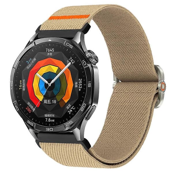 Kompatibel med Samsung Galaxy Watch7 44mm / 40mm Nylon Urrem 20mm Elastisk Håndledsrem Pink
