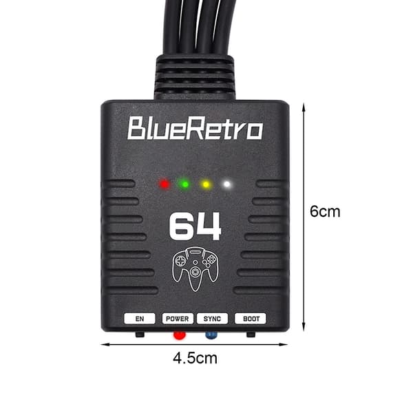 Trådlös handkontroll adapter LED-indikator Ingen latens Bluetooth-kompatibel Stöd 4 spelare Spelkontroll adapter för N64-konsol_da