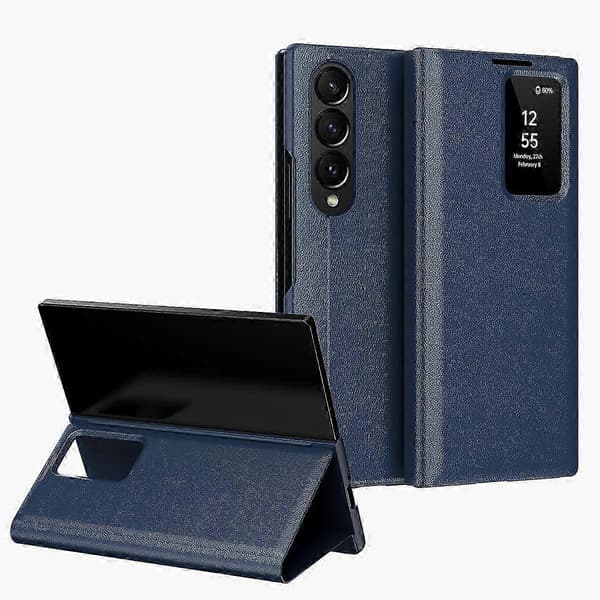 Fönsterfodral med kortplats för Samsung Galaxy Z Fold3 5G Blå