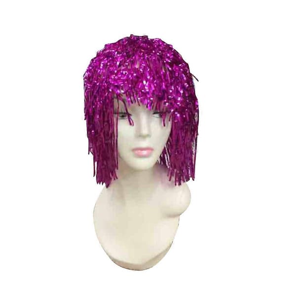 Kimalteleva folio peruukki violetti folio tinsel asu peruukki naamiaisasuihin