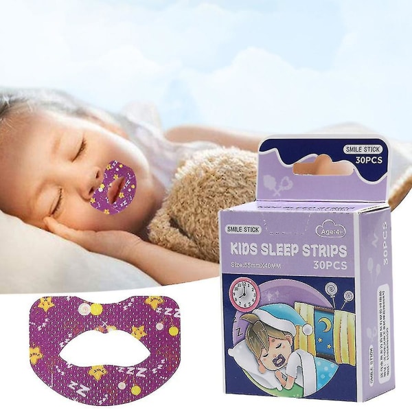 Unisex børns søvnstrimler Søvnmundtape Sund vejrtrækning Korrektionsplaster Natsøvnhjælp