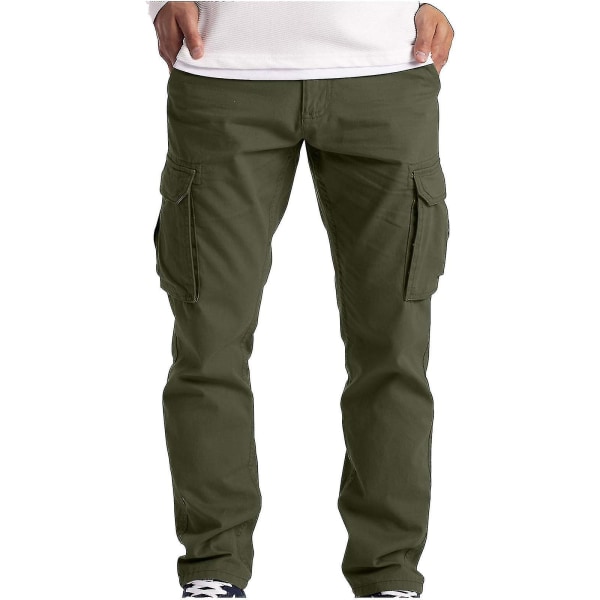 Herre Cargo Bukser Arbeidsklær Combat Safety Cargo 6 Pocket Full Pants Army Green L