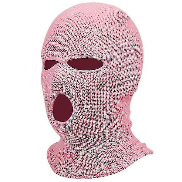 3 reikää talven lämmin unisex balaclava maski Light Pink