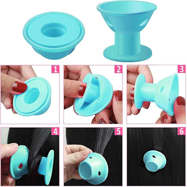 40 silikone curlers (blå), silikone curlers magiske curlers uden varme, ingen clips hårpleje DIY værktøj