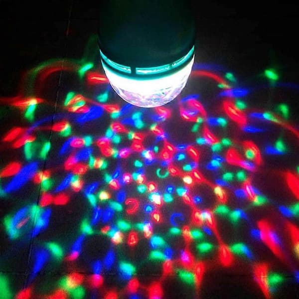 Diskolyspære E27 Roterende Festlampe RGB Lys LED Strobelyspære Diskolyspære for Disco, Bursdag