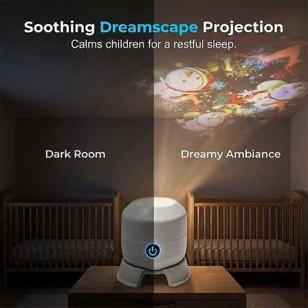 Dynamisk roterende LED-projektorlys, 360° roterende havbølge nattprojeksjonsnattlys, flervinklet projeksjonsbase, for meditasjon