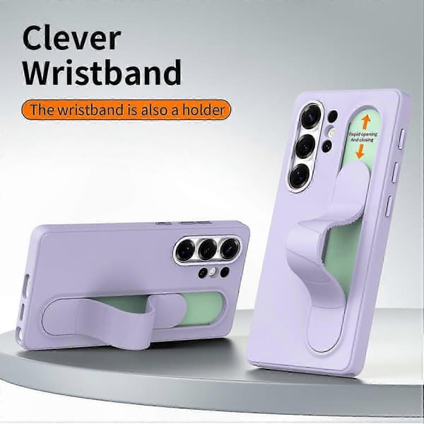 Anpassningsbart Smart Nyckelkontroll Armbandsstativfodral för Galaxy S25 Ultra - PC + Silikonskal