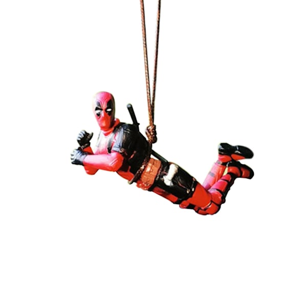 Deadpool Dukkepynt Charmerende Chic Svingdesign Tegneserie Dekorer Pvc Deadpool Bilhængende Pynt Til Bil C