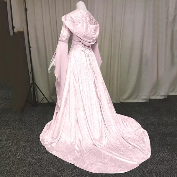 Goottilainen Huppupuku Morsiuspuku Cosplay Halloween Rosa 5XL