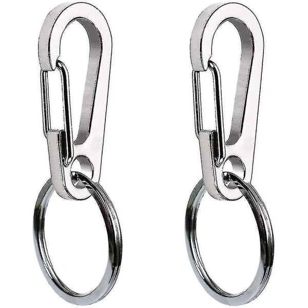 2 pakke Dog Tag Clips, rustfritt stål Heavy Duty Clips Pet ID Tag