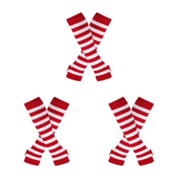 1/2/3/5 Knæstrømper til tykke lår Let at have på og lave Rød og hvid Red and white 3Set