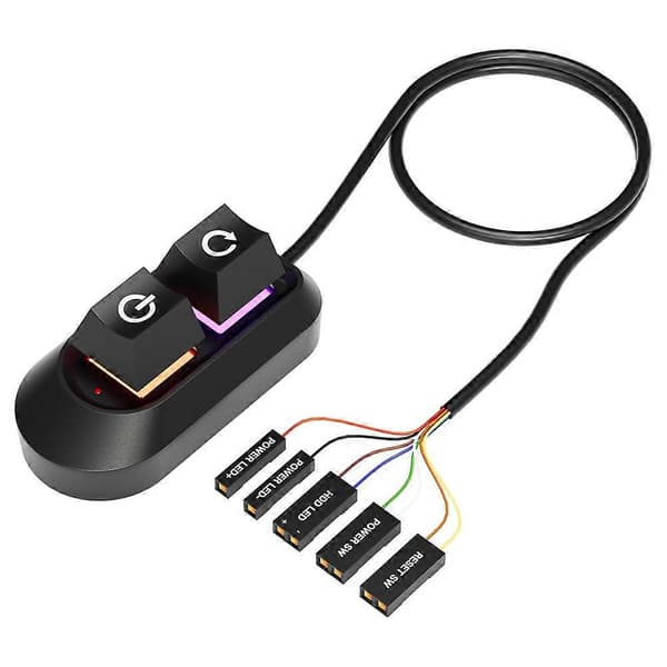 Desktop Computer Switch Button Extension Cable PC Power Button Mekanisk Switch Stil B Svart