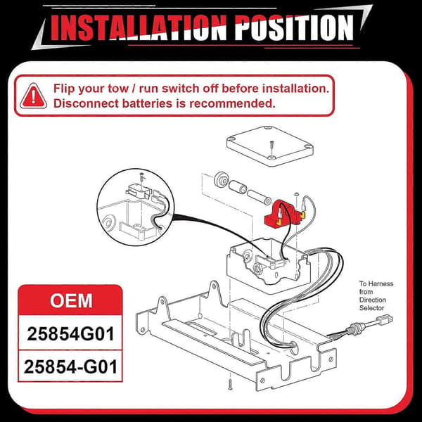 Golfvogn EZGO Induktiv Gaspedalsensor, Golfvogn Gaspedalsensor Passer til EZGO TXT Medalist 1994-UP Elektrisk, EZGO Gaspedalsensor Erstat OEM# 25854G0