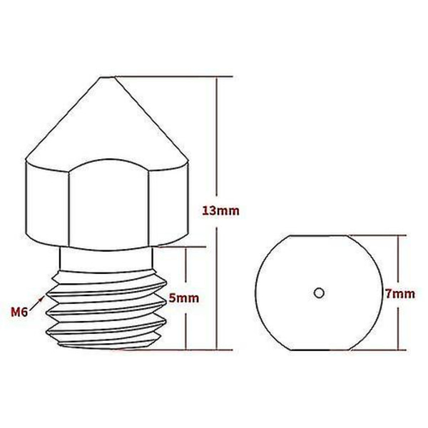 Aibecy 3d-skrivardelar 3 st Tc4 titanlegering munstycken 0,2/0,3/0,4/0,5 mm