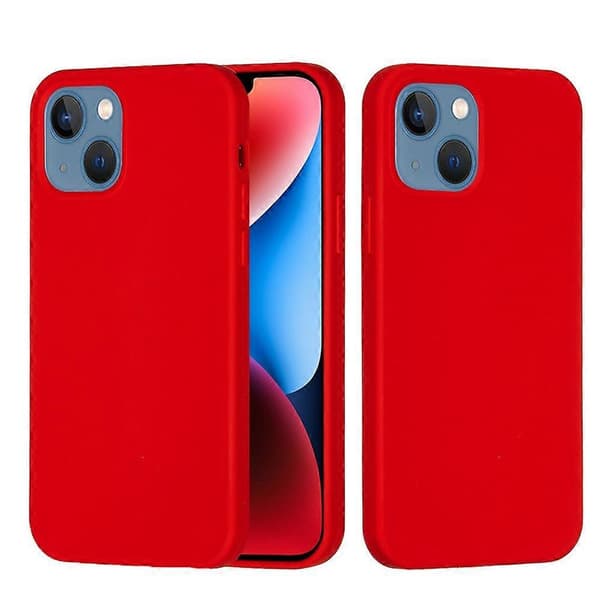 Enfärgat silikonskal för iPhone 15 Red For iPhone 15 Plus