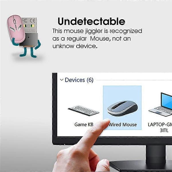 USB Uoppdagbar Musejiggler med Minnefunksjon Musebeveger