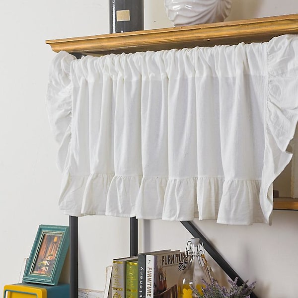 Hvite Ruffle Kjøkken Valances for Windows