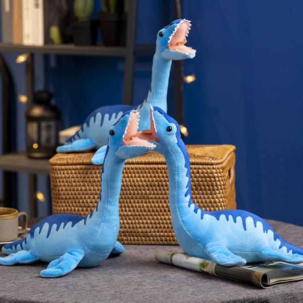 Plesiosaurus Dinosaur Plyslegetøj Realistisk Blød Blå Dinosaur Udstoppede Dyr Legetøj Til Soveværelse