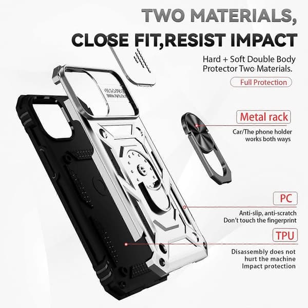 Skydbar Camshield Holder Telefoncover til iPhone 14 Silver