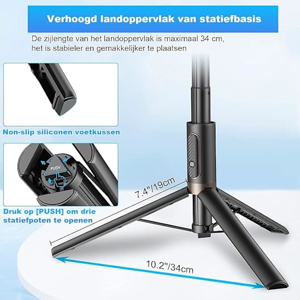 152 cm Mobile Phone Selfie Stick, Extendable Tripod, Rotatable, Fl