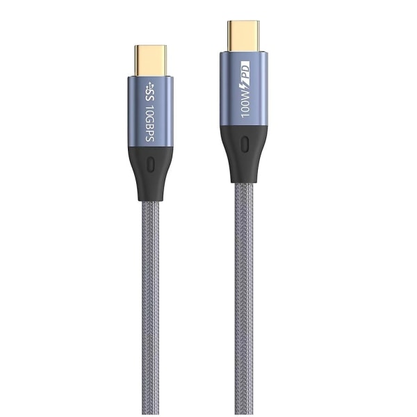 Type-c til C-kabel Usb C 100w Usb 3.1 Gen2 10gbps 4k 60hz Video Nylon Vevlegering Power Line For C Photo color