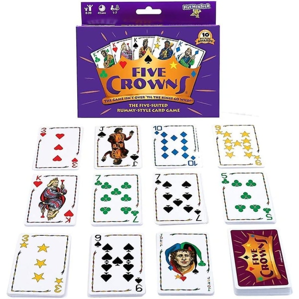 Five Crowns Card Game Family Card Game - Morsomme spill for familiespillkveld med barn$crown pokerbrettspillkort, et must-ha-spill for familiesammenkomster