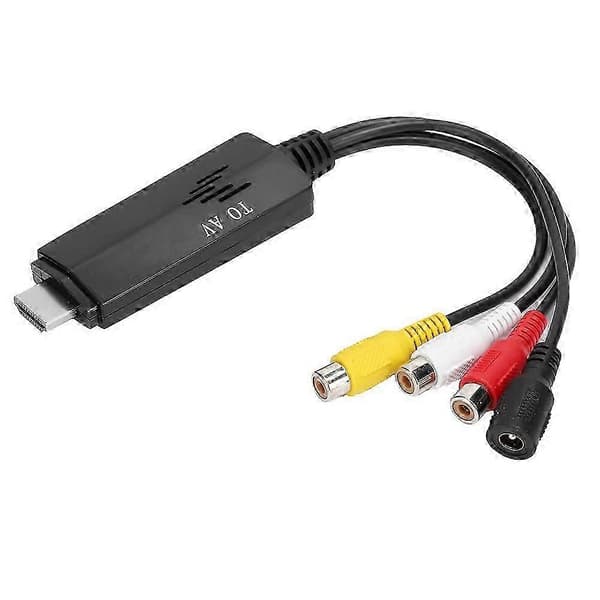 HDMI til RCA Video Converter til TV VHS VCR DVD Sort ABS Adapter