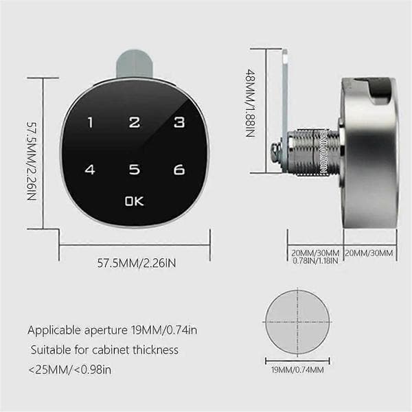 Skabslås Kombinationslås Kodeaktiveret Smart Skabslås B As Shown