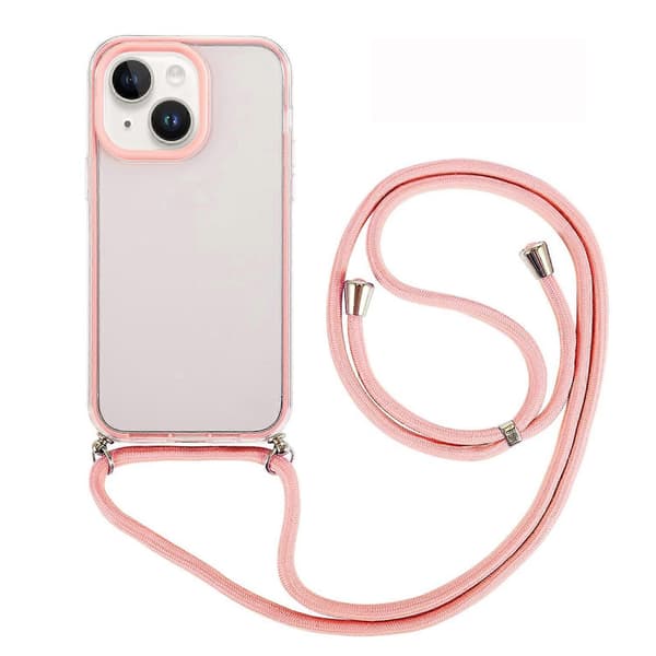 För iPhone 14 Plus 3-i-1 PC + TPU Transparent Mobilskal Sakura Powder