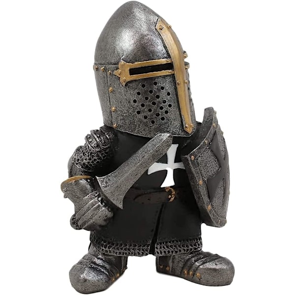 Trädgårdstomtar Dekorationer Riddarstaty Figurer Medeltida Tempelriddare Korsfarare Vakt Rustning Utomhus Gård Gräsmatta Konst Dekor Harts Gåvor Knight C