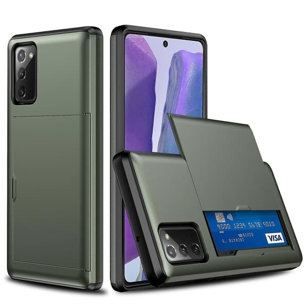 Til Samsung Galaxy S20 FE 4G/5G/S20 Lite/S20 FE 2022 Ridsefast Skydende Kortholder Plast + TPU