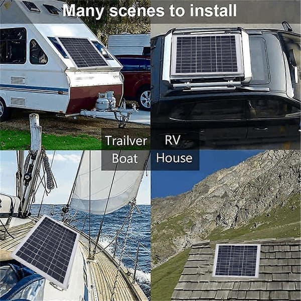 100W 12V Solcellepanelsett med ladekontroller MPPT Aluminium Solcellepanel for Utendørs Bobil Camping Båt