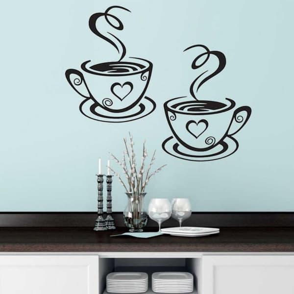 Kaffekopp Design Dekaler Vägg Hem Dekaler Kök Restaurang De