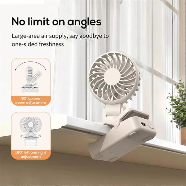 Bærbar Mini Clip Ventilator - Genopladelig Køleventilator til Udendørs Brug B