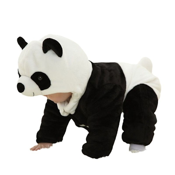 Søt dyrekostyme for småbarn baby jente gutt Halloween kostyme Fuzzy varm høst vinter klær Halloween gaver panda XL