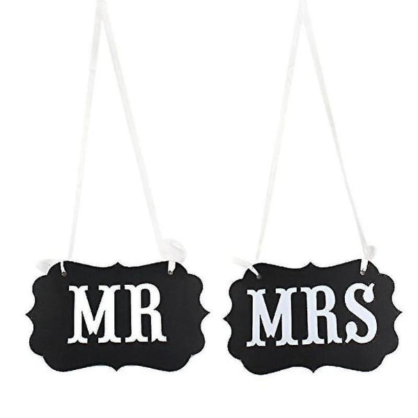 Vintage stil Mr & Mrs Letter Garland Banner Dekoration för bröllopsfest Foto rekvisita (svart)