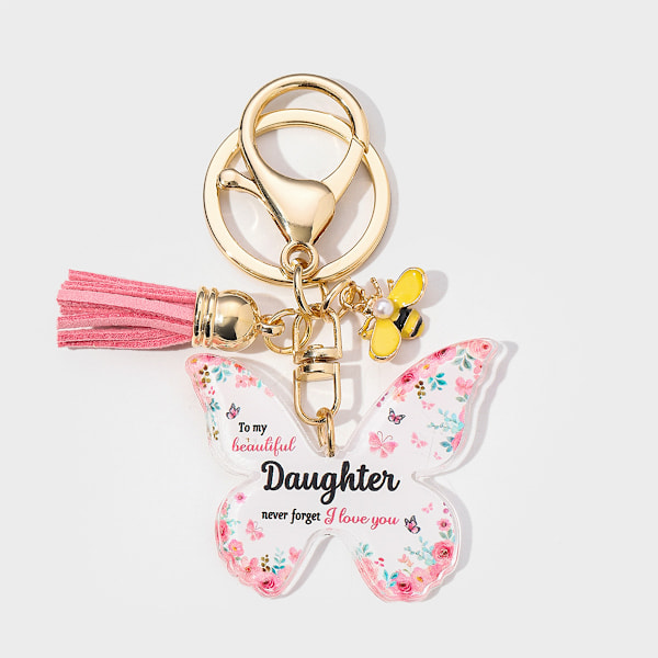 Sommerfugleformet akryl MOM vedhæng nøglering gave til mors dag Valentinsdag jubilæum style1